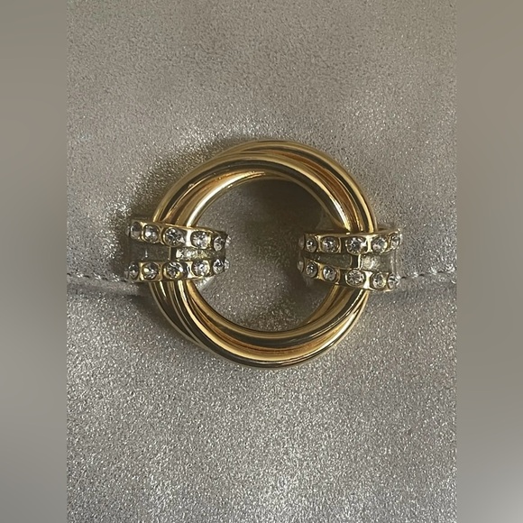 Rodo Gold Leather Evening Bag, Gold Chain Shoulder Strap Swarovski Crystal Mint - Picture 11 of 11